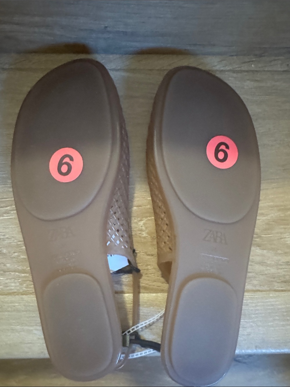 Zara Brown Lattice Slingback Jelly Flats - Picture 5 of 5